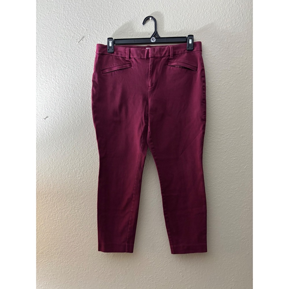 Gap Skinny Ankle Pants Womens 12 Regular Burgundy Cotton Stretch 
A1080